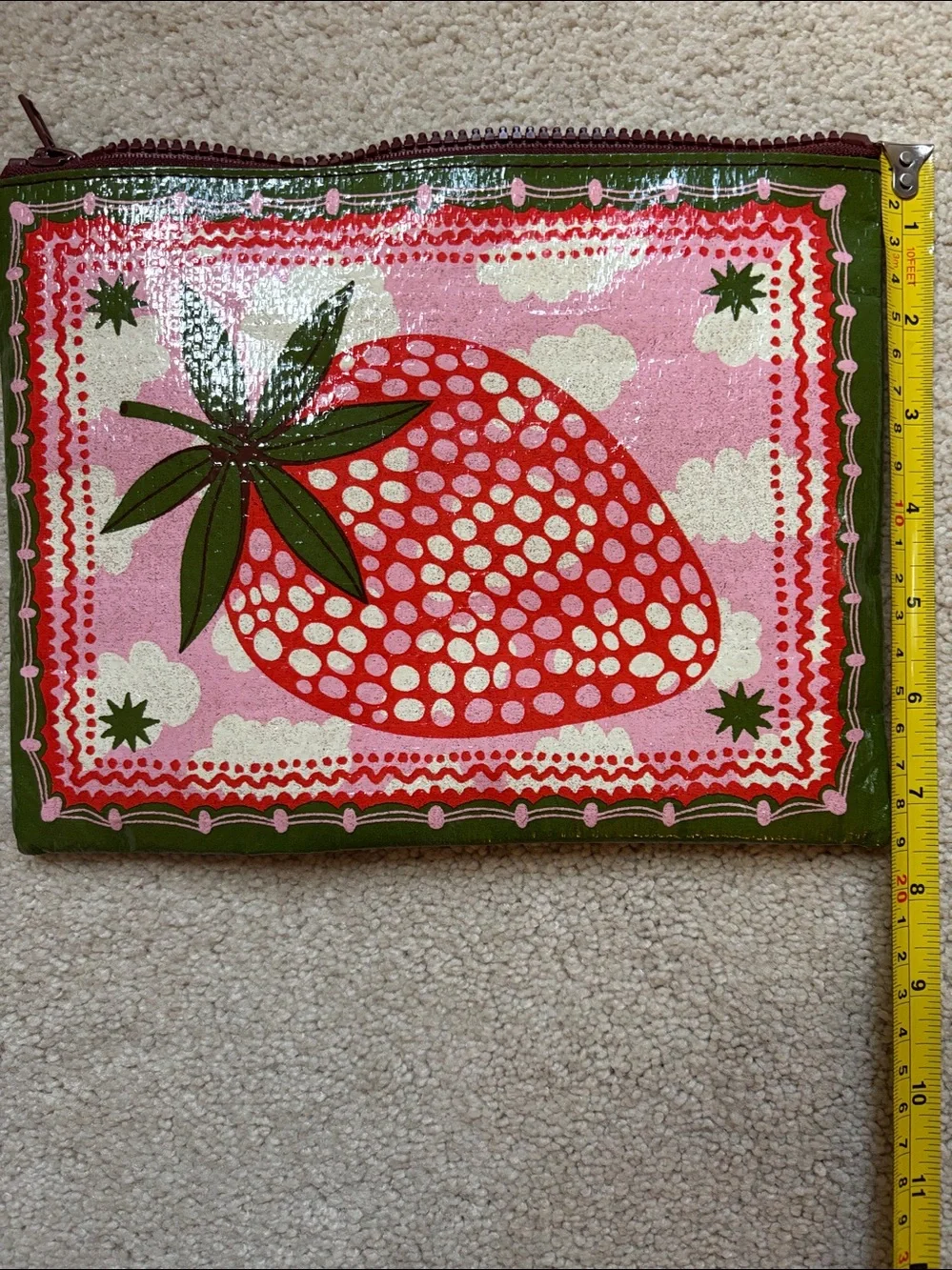 Strawberry Print Zip Pouch from BlueQ.